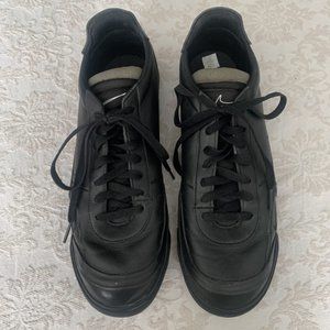 Mens Black Leather Sneakers